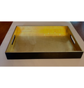 Albert L. Punkt Bamboo Medium Serving Tray - Black/Gold