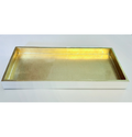 Albert L. Plunkt Bamboo Small Serving Tray - White/Gold