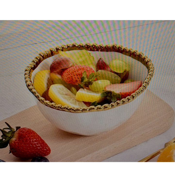 Pampa Bay Salerno Snack Bowls - White/Gold