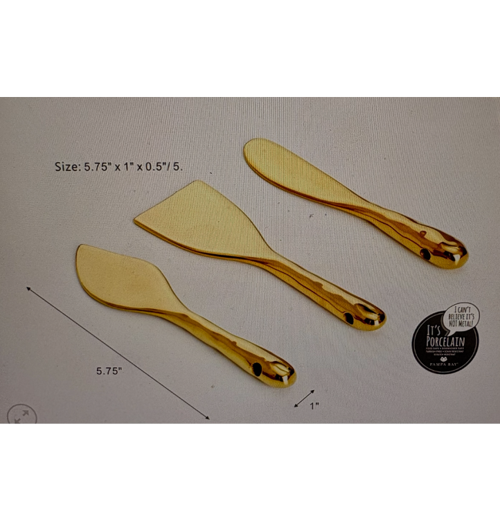 Pampa Bay Set of 3 Cheese Knives - Gold