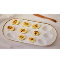 Pampa Bay Portofino Deviled Egg Tray - White/Gold