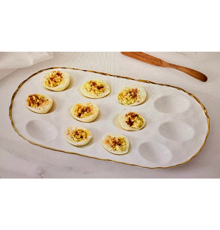 Pampa Bay Portofino Deviled Egg Tray - White/Gold