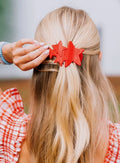 Teleties Medium Flat Red Hair Clip - Shooting Star