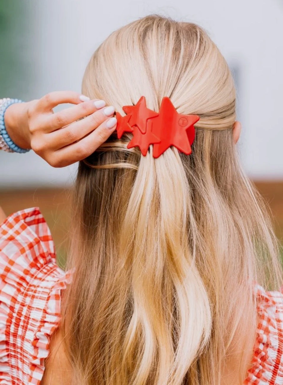 Teleties Medium Flat Red Hair Clip - Shooting Star