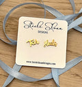 Steele Sloan Gold Stud Earrings - Tar Heels