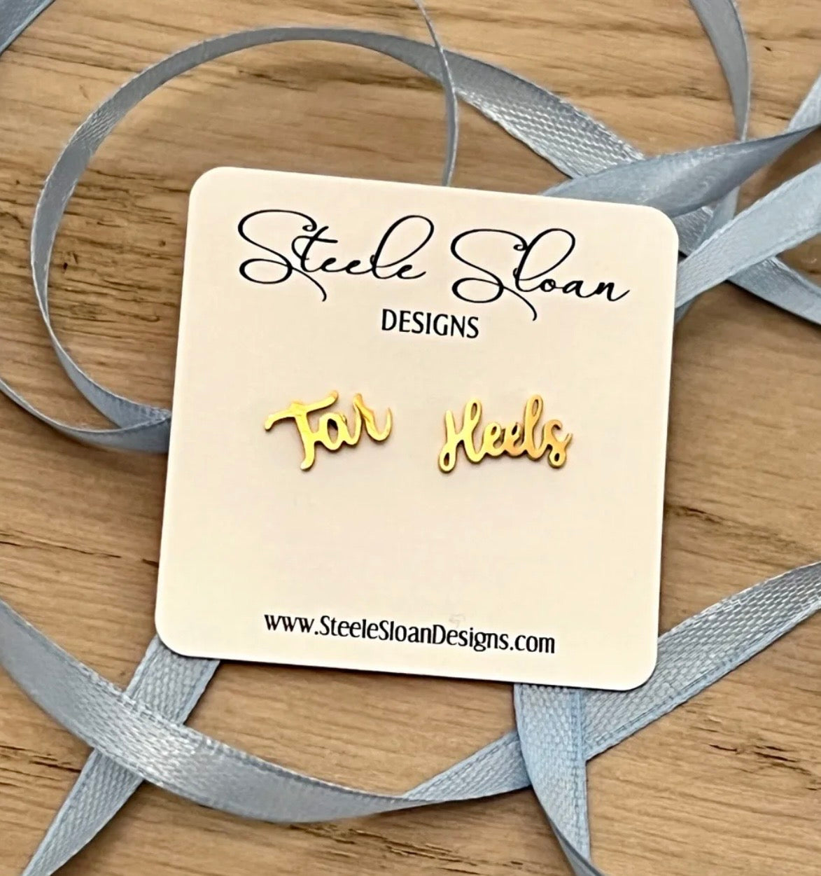 Steele Sloan Gold Stud Earrings - Tar Heels