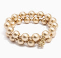 Zenzii Beaded Stretch Bracelet - Matte Gold