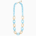 Zenzii Linked Long Necklace - Lt Blue