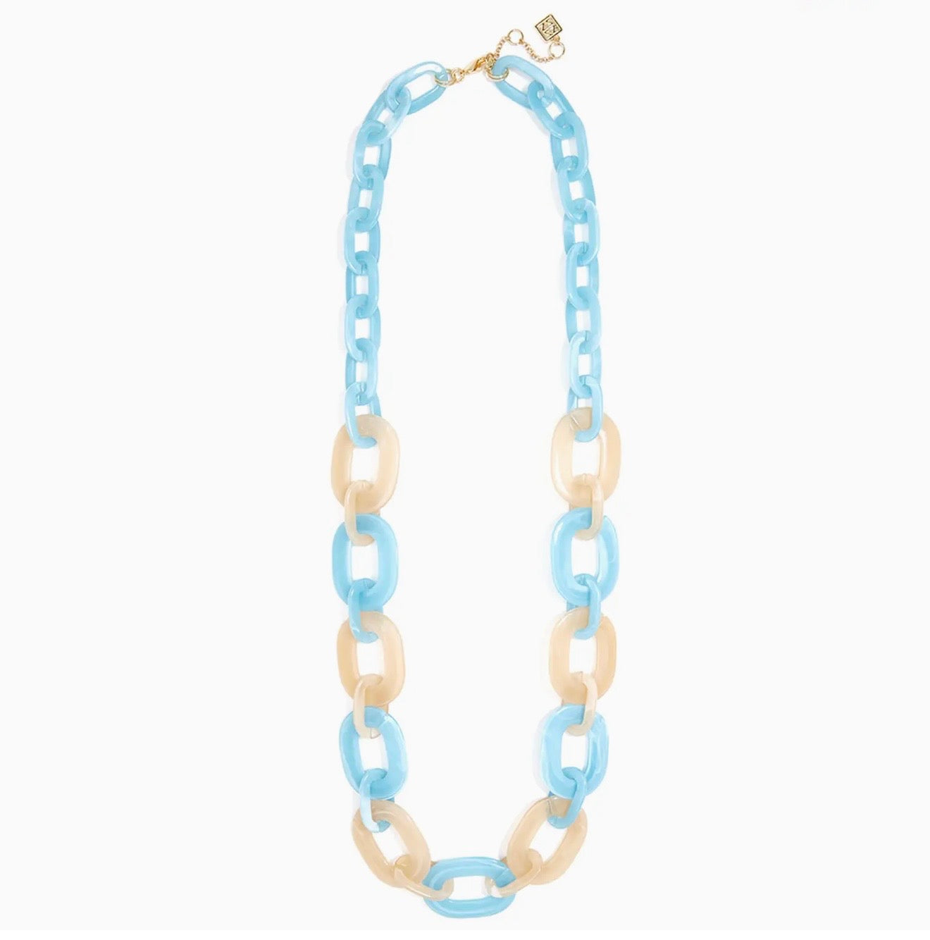 Zenzii Linked Long Necklace - Lt Blue