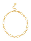 Zenzii Mixed Linked Collar Necklace - Matte Gold