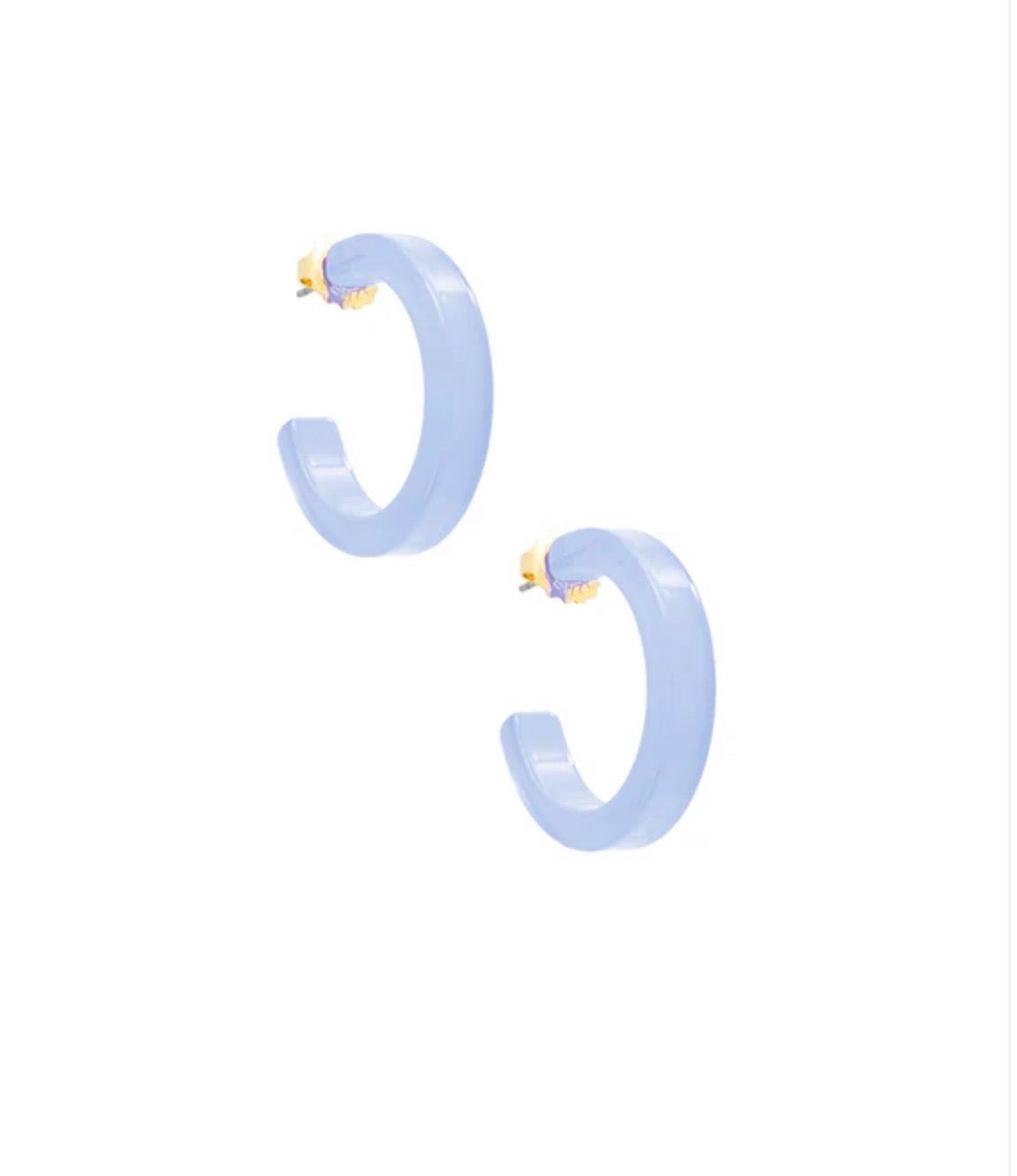 Zenzii Small Resin Open Hoop - Bright Blue