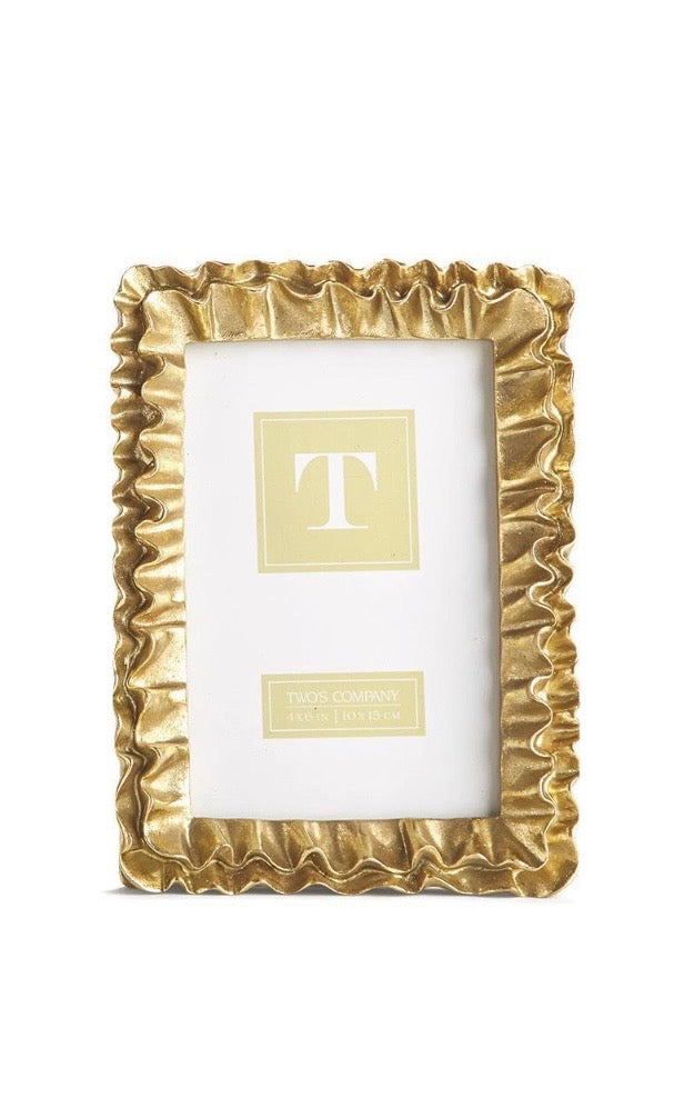 Two's Company Gold Ruffle Frame
