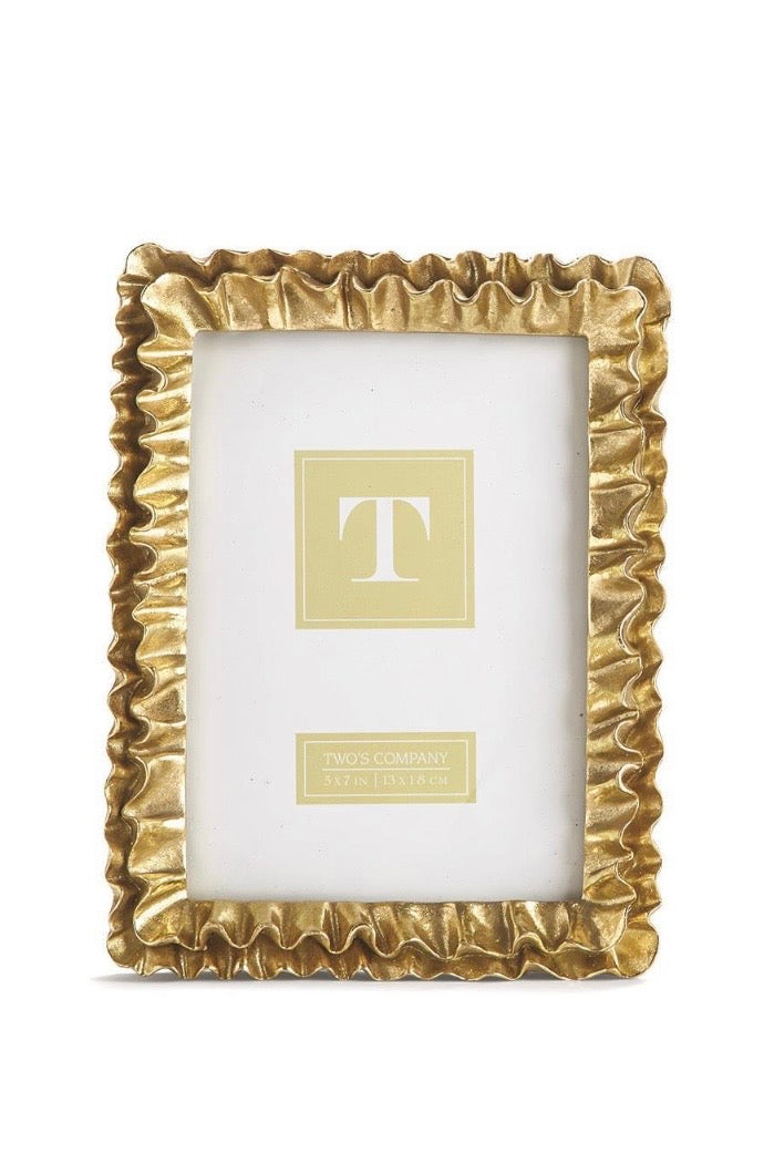 Two's Company Gold Ruffle Frame