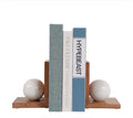 Sagebrook Home 6" Bookends with Marble Orbs