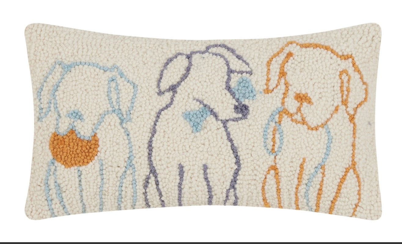 Peking Handicraft Dog Silhouette Hook Pillow