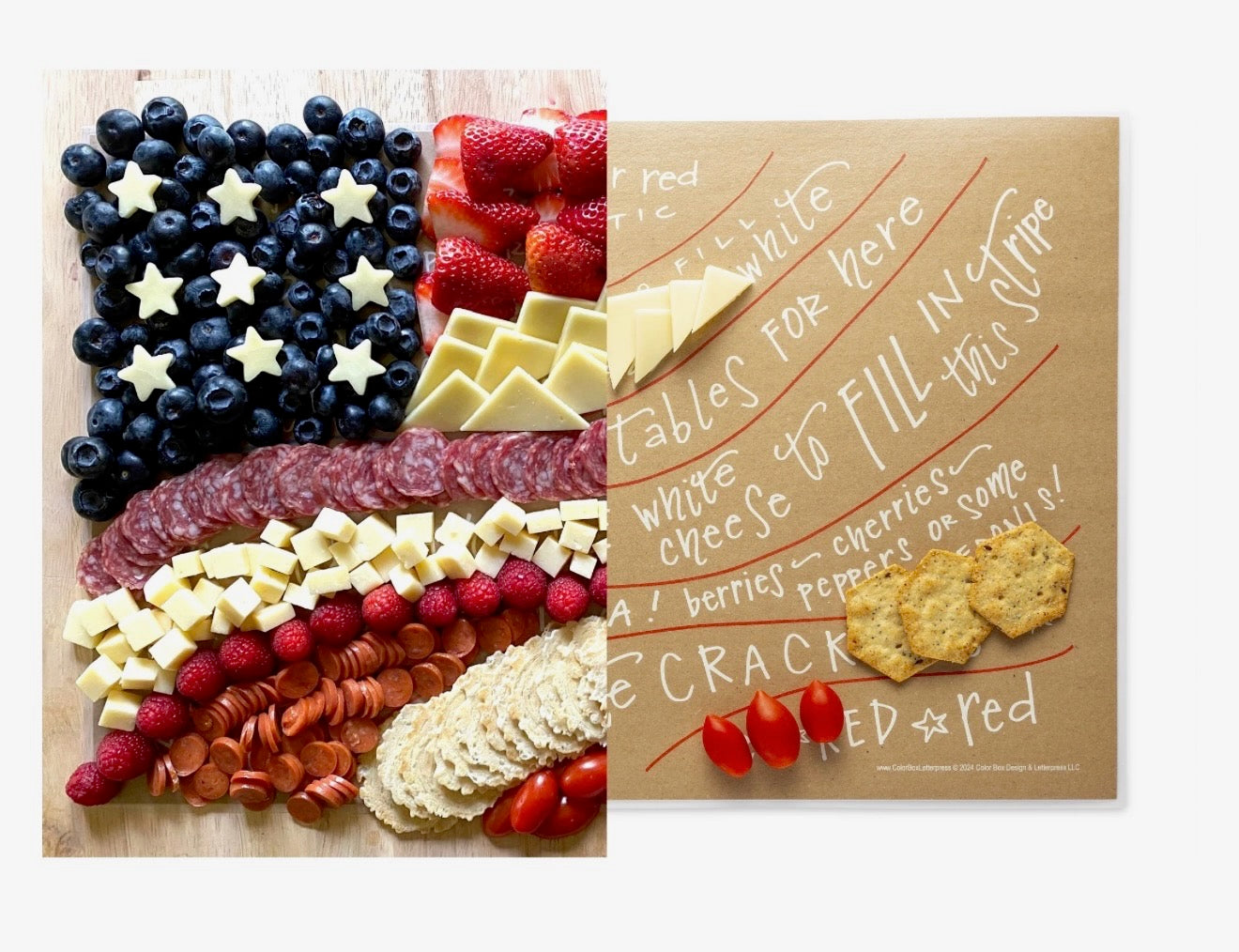 Colorbox Letterpress Charcuterie Cheat Sheets - Flag