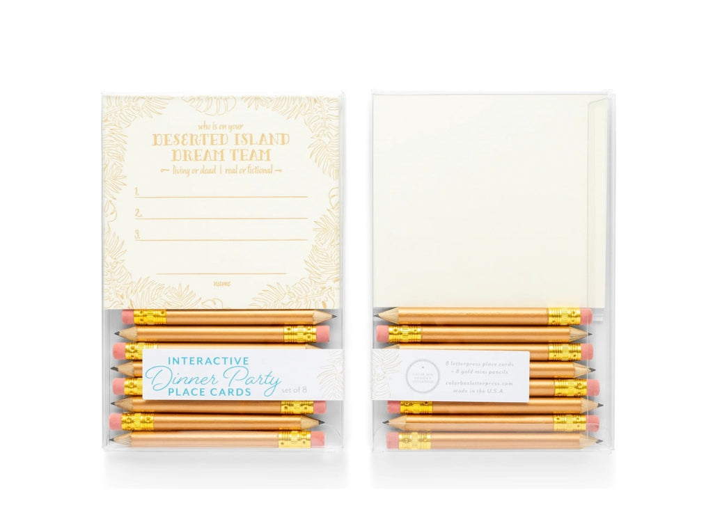 Color Box Design & Letterpress Deserted Island Placecards