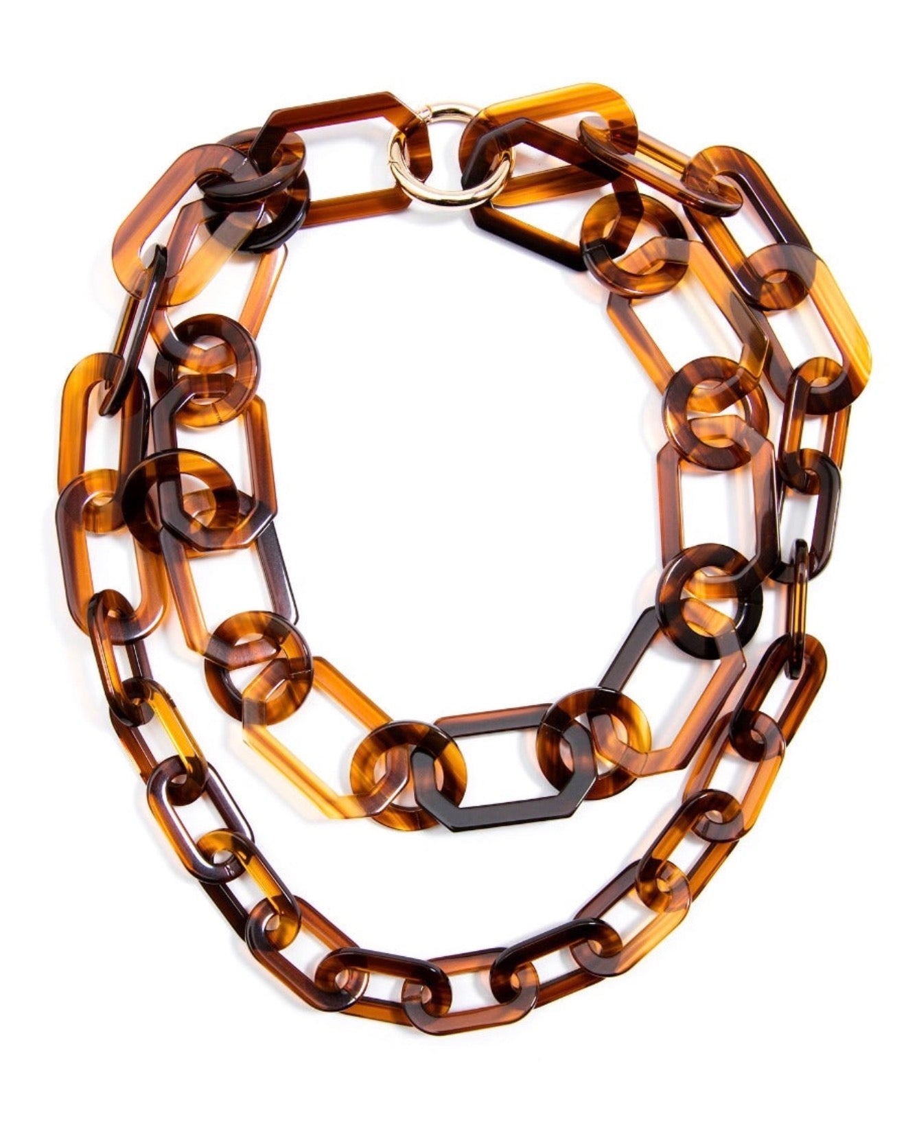Zenzii Tortoise Resin Link Long Necklace