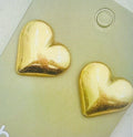 Two Forty Two Gold Puffy Heart Studs