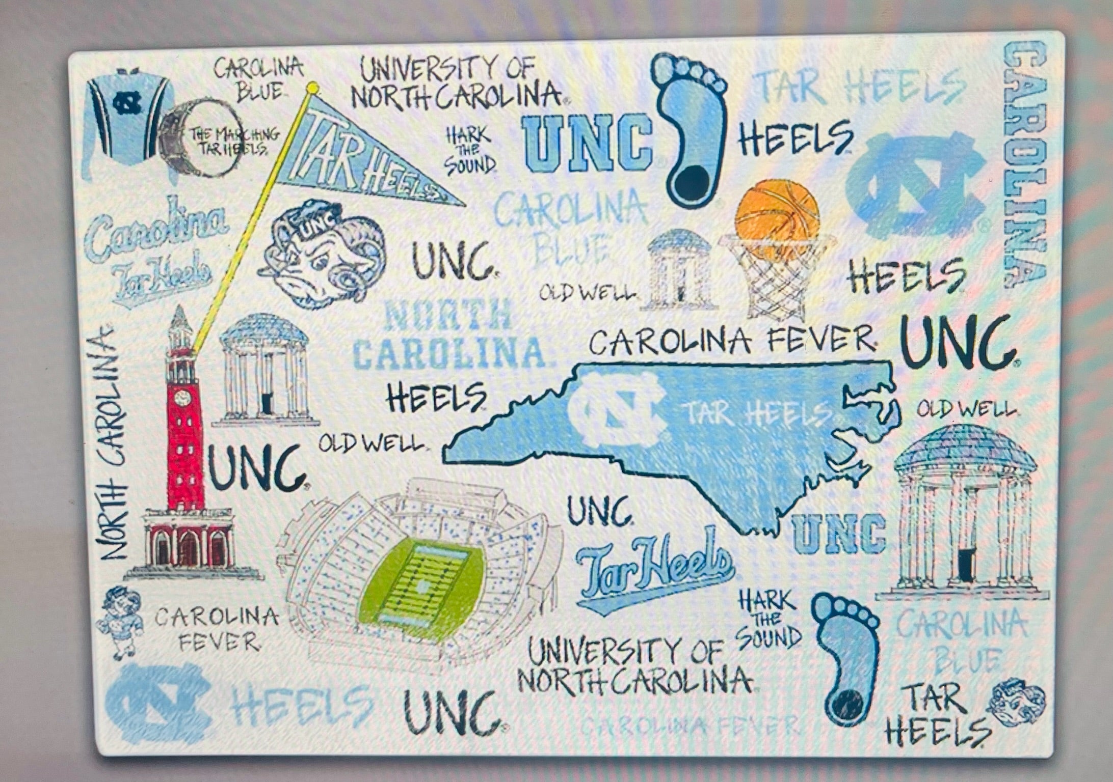 Magnolia Lane UNC Tempered Glass Board