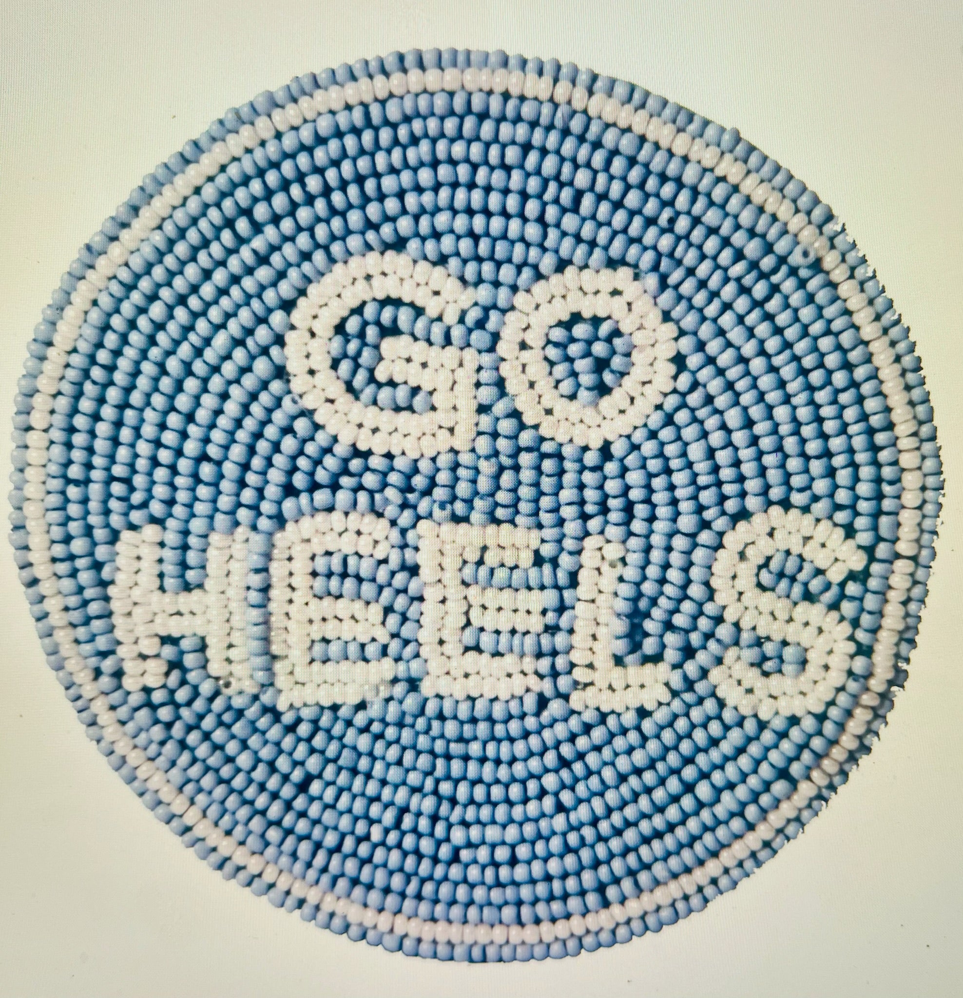 Desden UNC Tarheels Beaded Button in Sky Blue & White