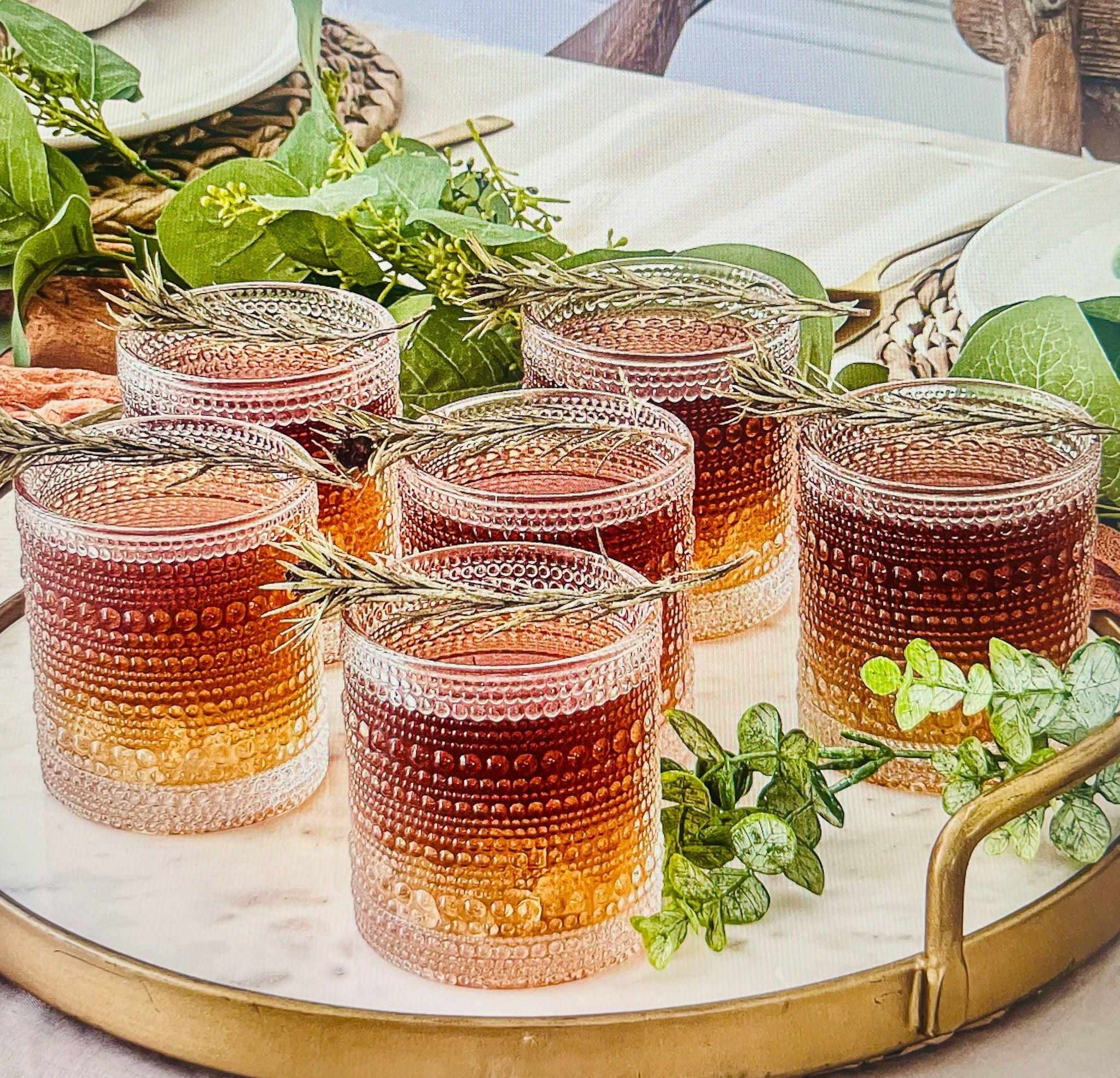 Kate Aspen 10 oz. Textured Beaded Old Fashioned Drinking Glasses - Set of 6