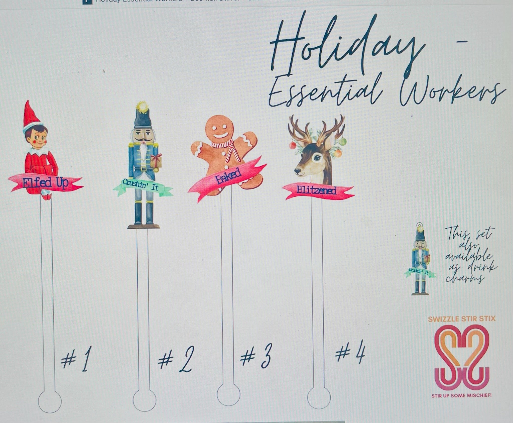 Swizzle Stir Stix - Holiday Essential Workers