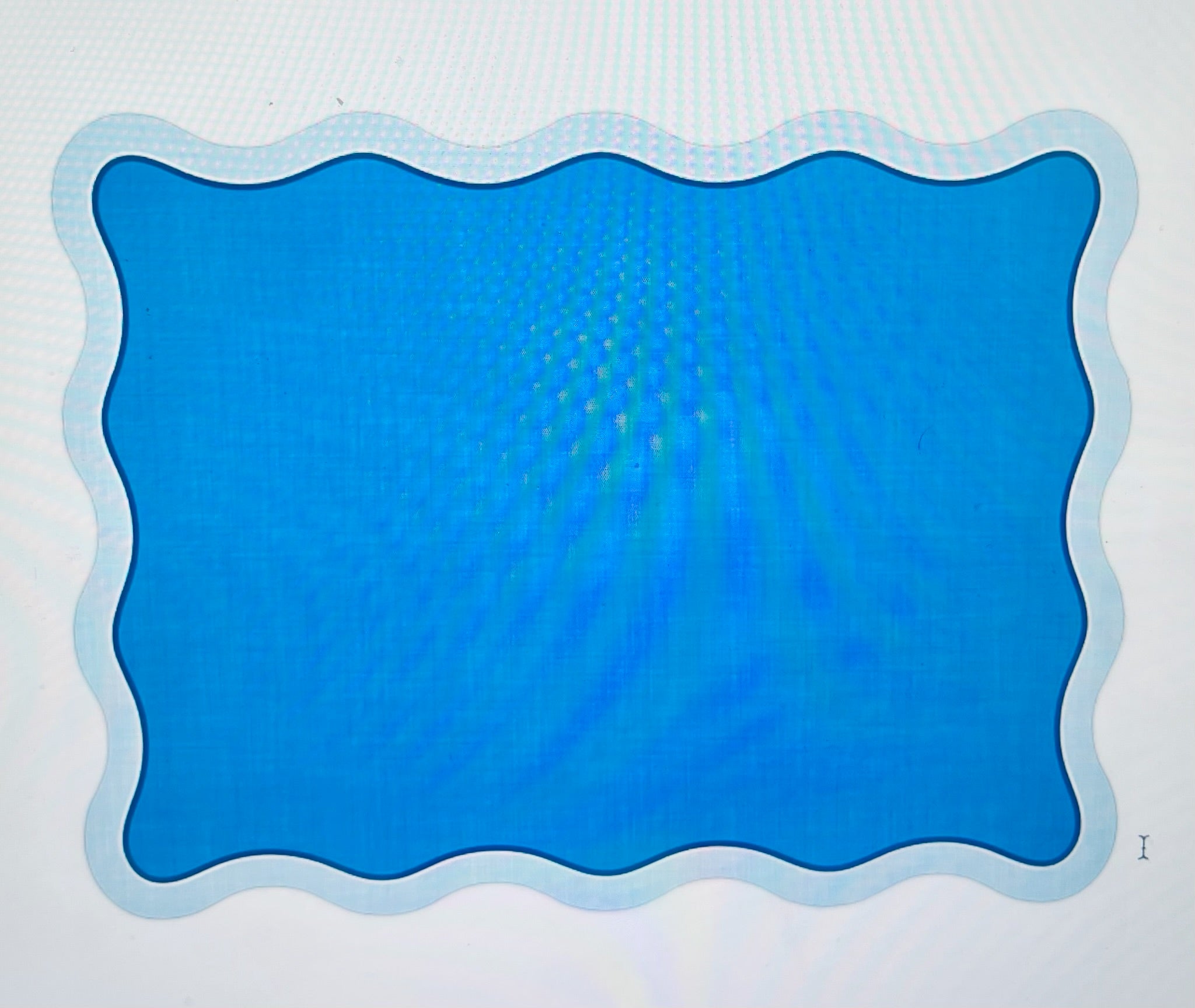 Roseanne Beck Blue and Light Blue Linen Posh Die-Cut Paper Placemat