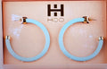 Hoo Hoops Large Earrings - Surf Blue with Pearls