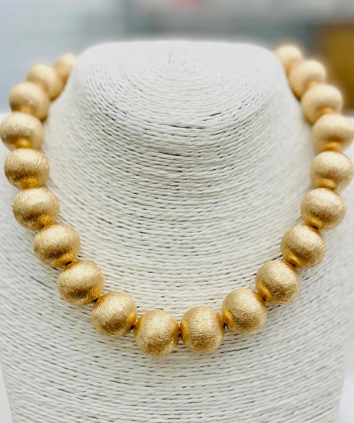 Two forty Two Chic Big Ball Necklace in Brushed Gold