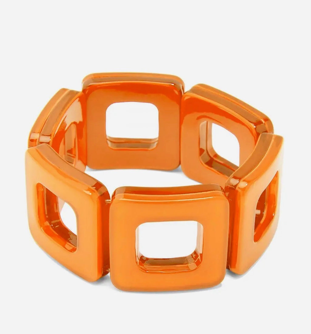 Zenzii Resin Square Bracelet - Orange