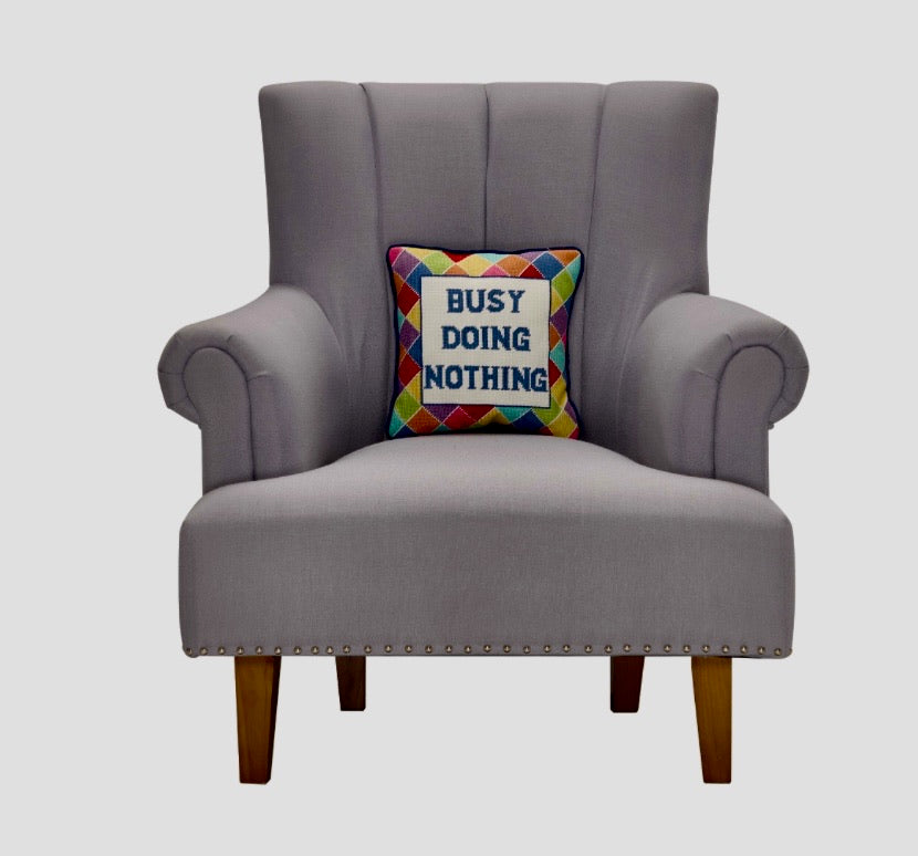 Peking Handicraft Embroidered Needlepoint Pillow
