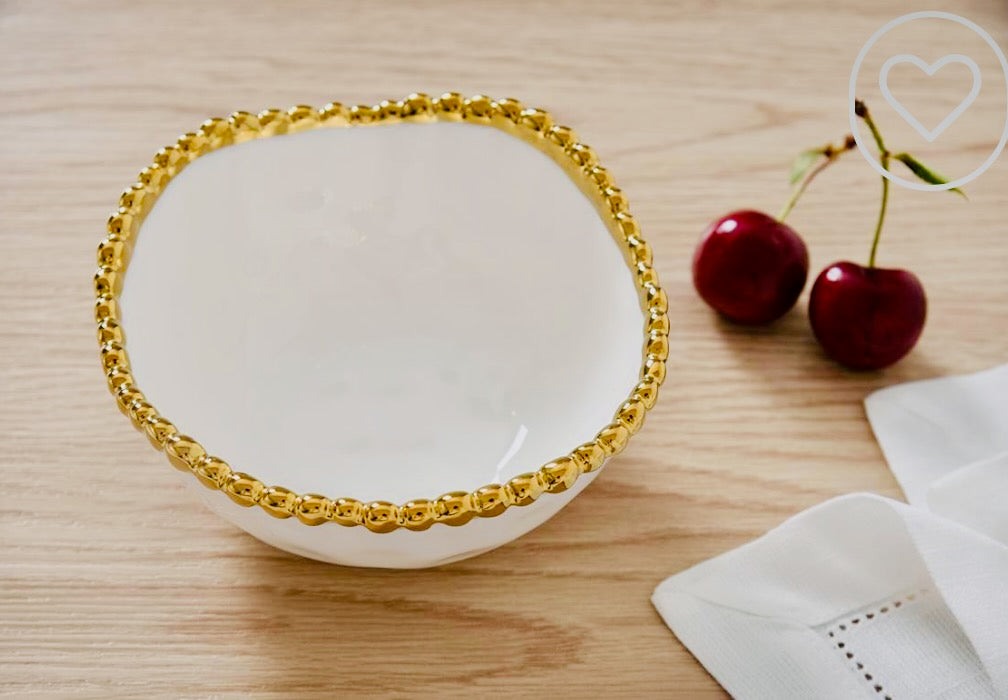 Pampa Bay Salerno Snack Bowls - White/Gold