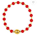 Zenzii Glass Bead Bracelet - Red