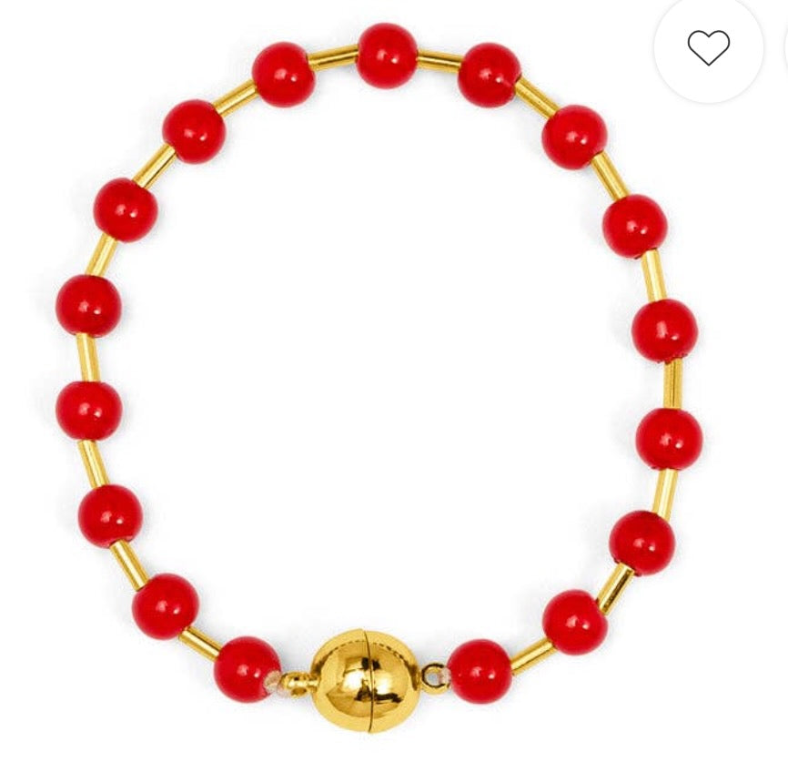 Zenzii Glass Bead Bracelet - Red