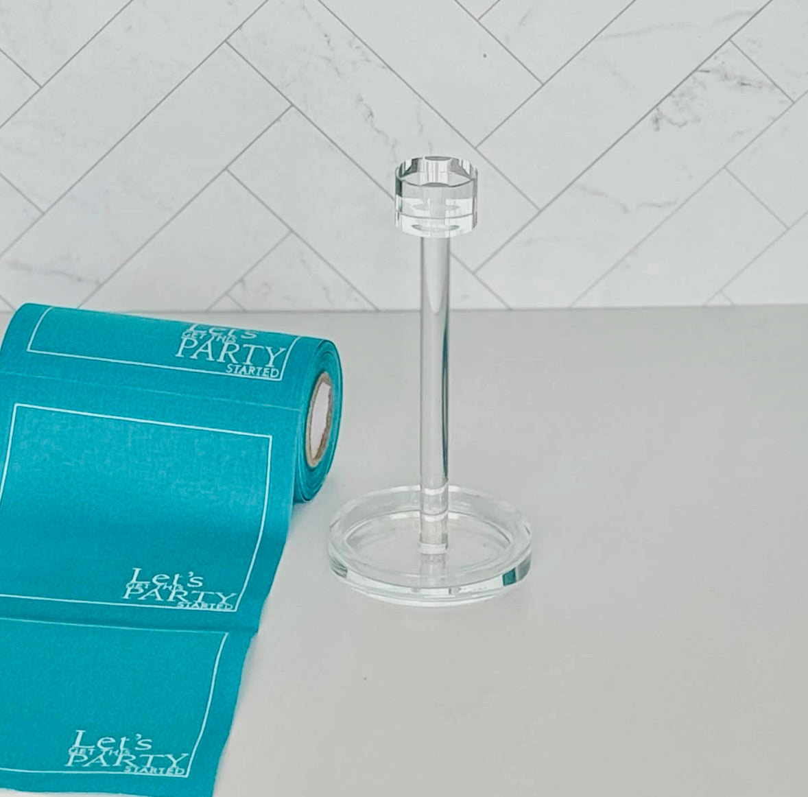 Table Theory Glass Cocktail Napkin Stand