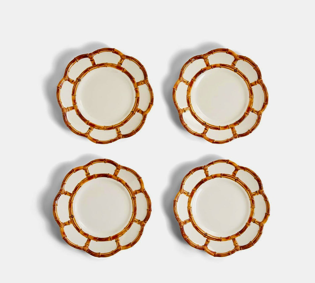 Two's Company Bamboo Melamine Salad Plates - Sets of 4