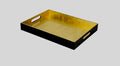 Albert L. Punkt Bamboo Medium Serving Tray - Black/Gold