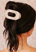Teleties Large Round  Hair Clip - Almond