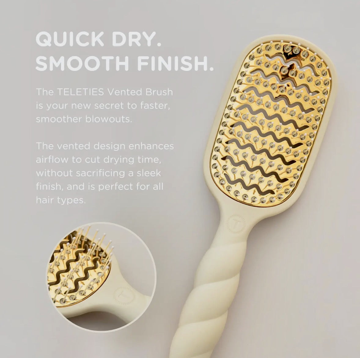Teleties Vented Hairbrush - Tan