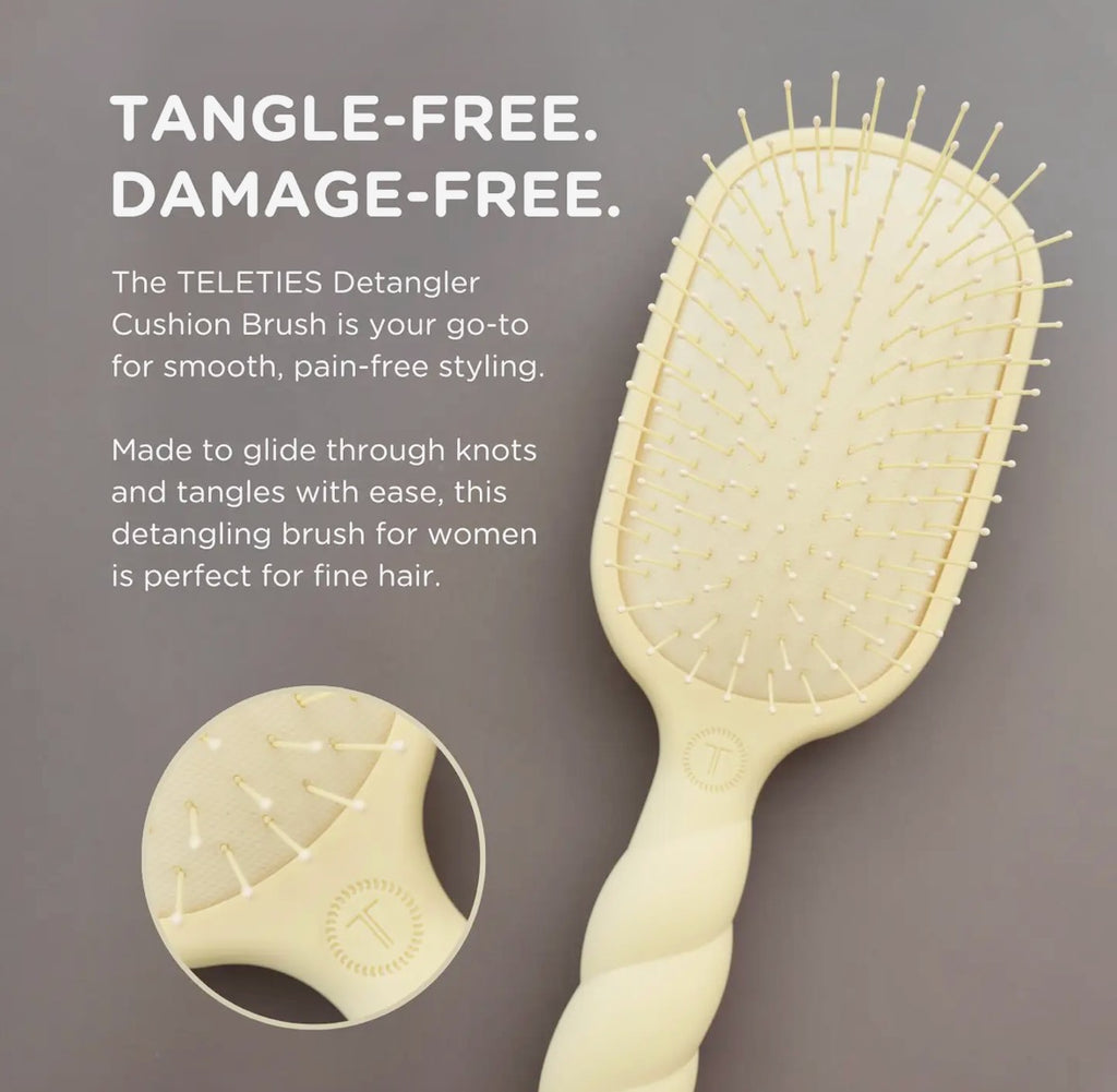 Teleties Detangler Brush for Fine Hair - Tan