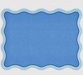 Roseanne Beck Blue and Light Blue Linen Posh Die-Cut Paper Placemat