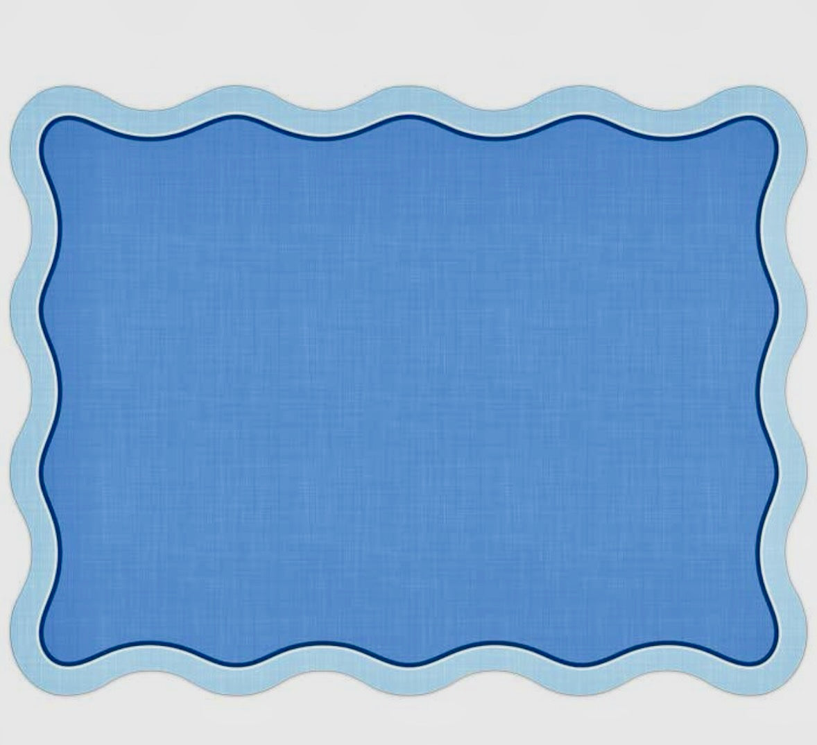 Roseanne Beck Blue and Light Blue Linen Posh Die-Cut Paper Placemat