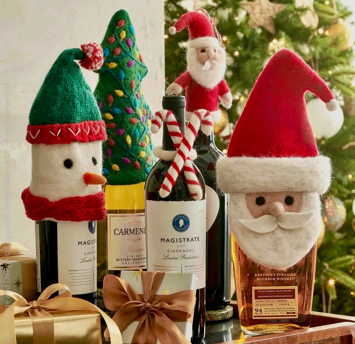 Design Ideas Santa Wine Bottle Topper