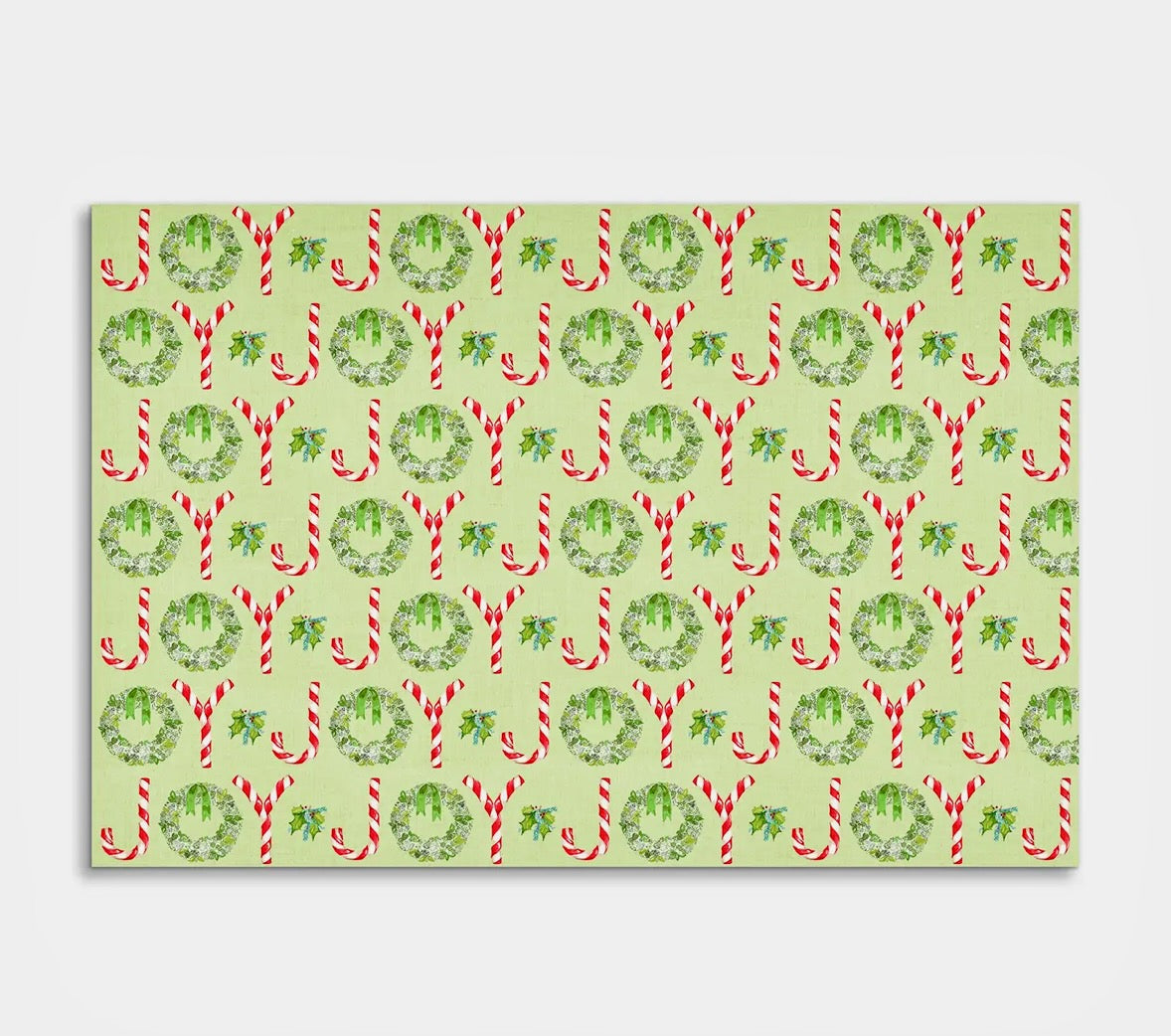 French Graffiti Candy Cane with Greens Paper Placemats