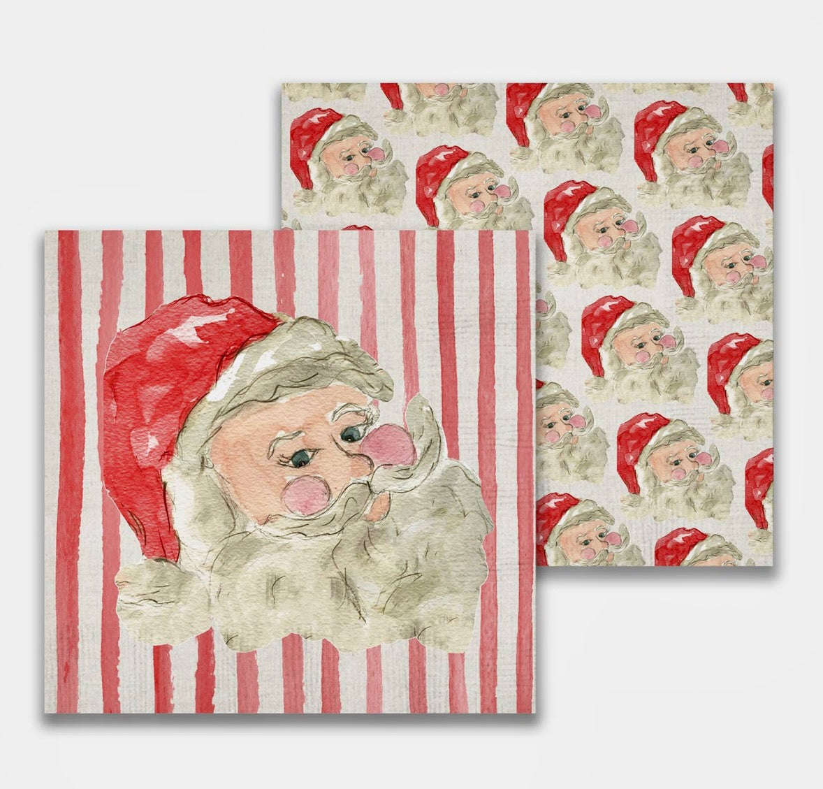 French Graffiti Santa with Red Hat Cocktail Napkins
