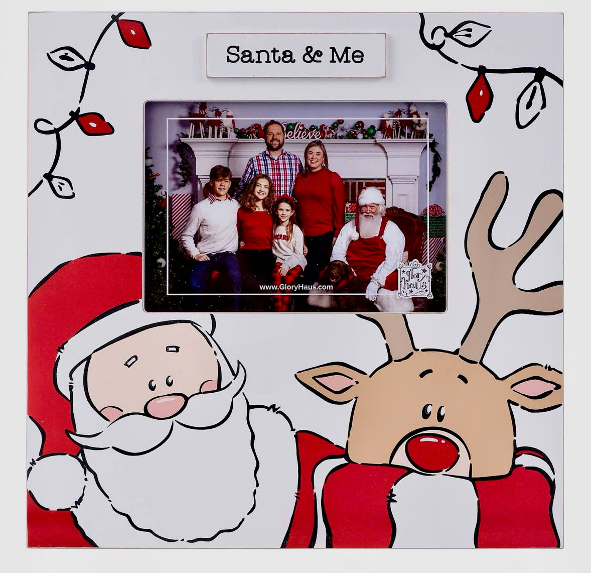 Glory Haus Santa & Reindeer Frame