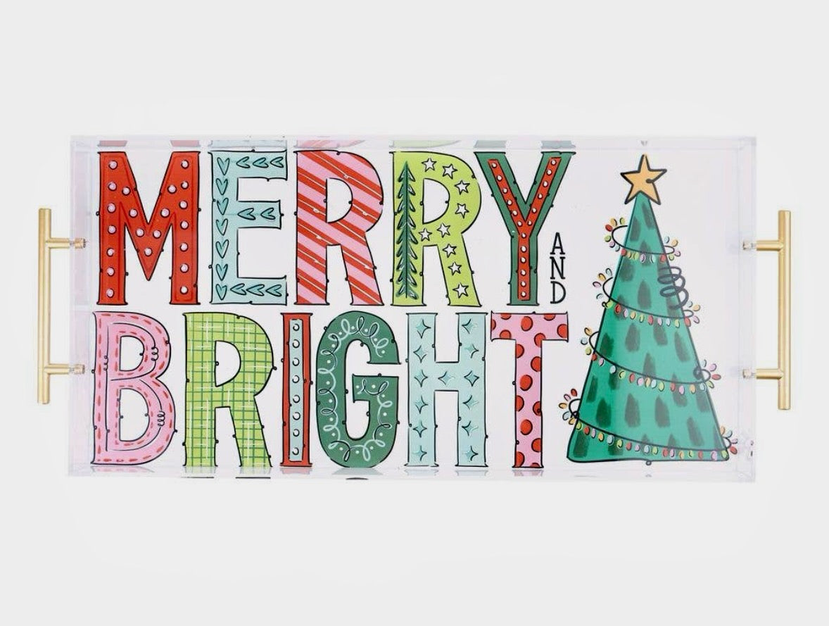 Glory Haus "Merry & Bright" Acrylic Tray