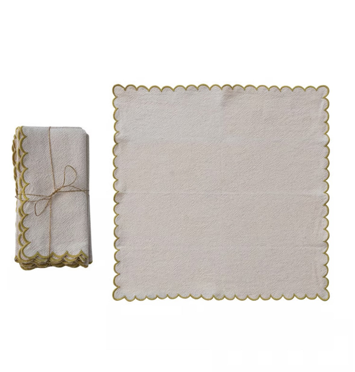 Hazel Mazel Scalloped Napkins - set of 4