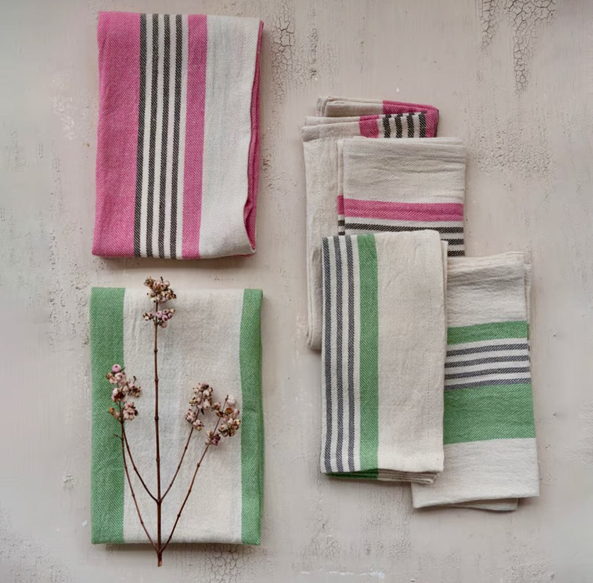 Hazel Mazel Striped Cotton Napkins - set of 4